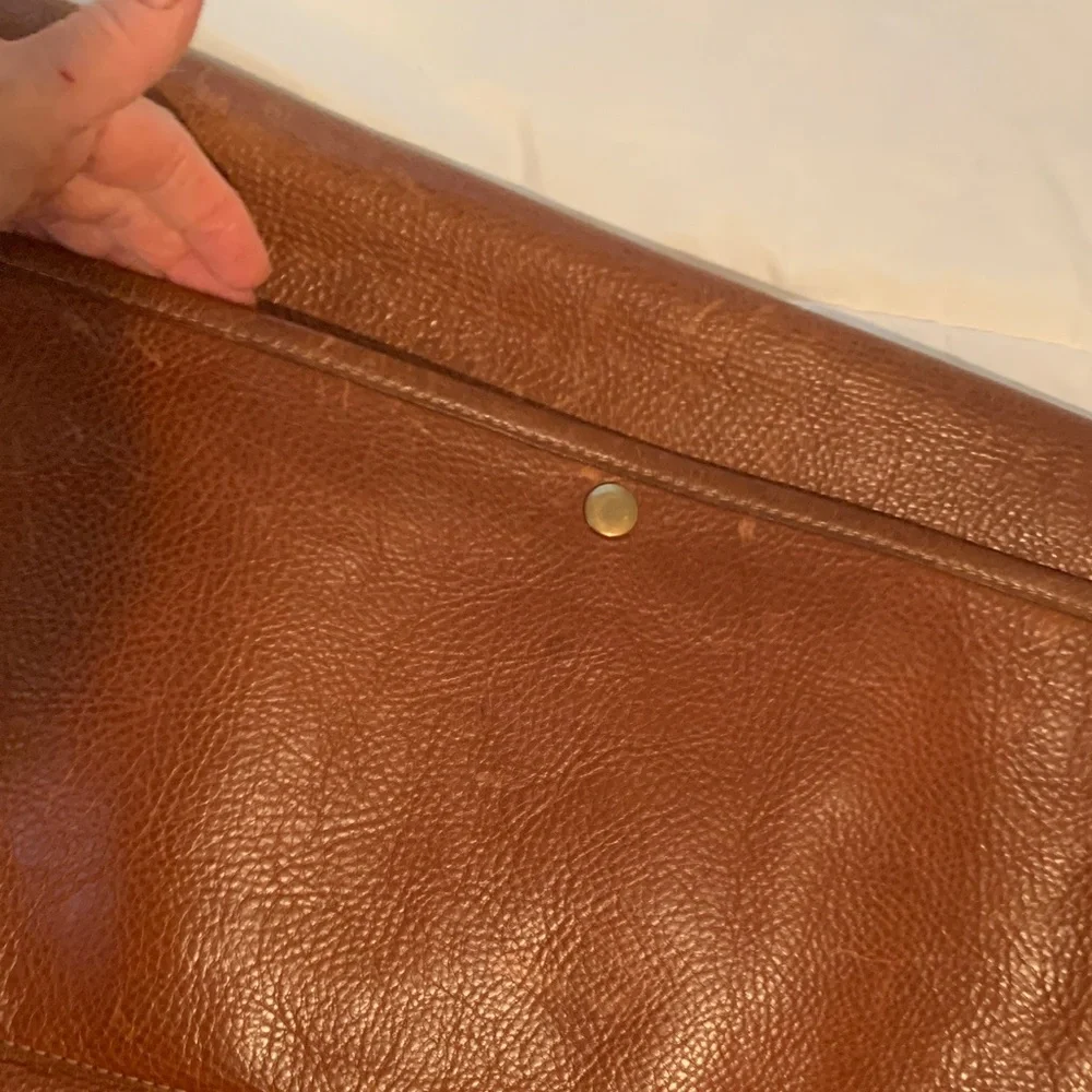 Brown Aston Leather Men's or Women's briefcase laptop portfolio Bag